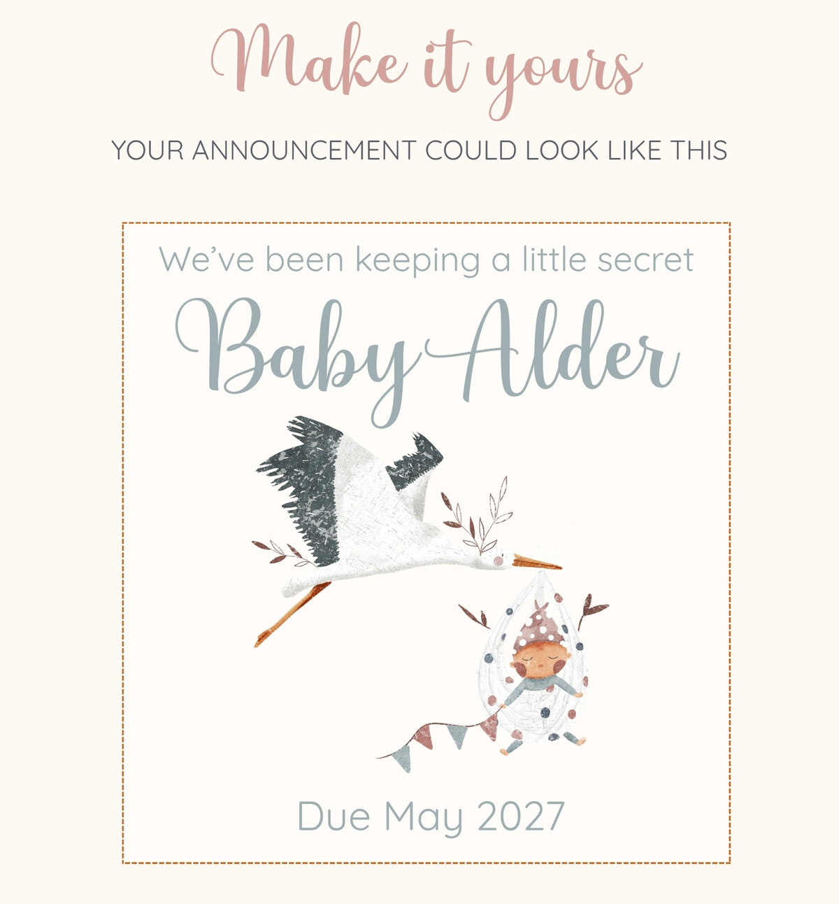 On the Way Personalised Pregnancy Announcement