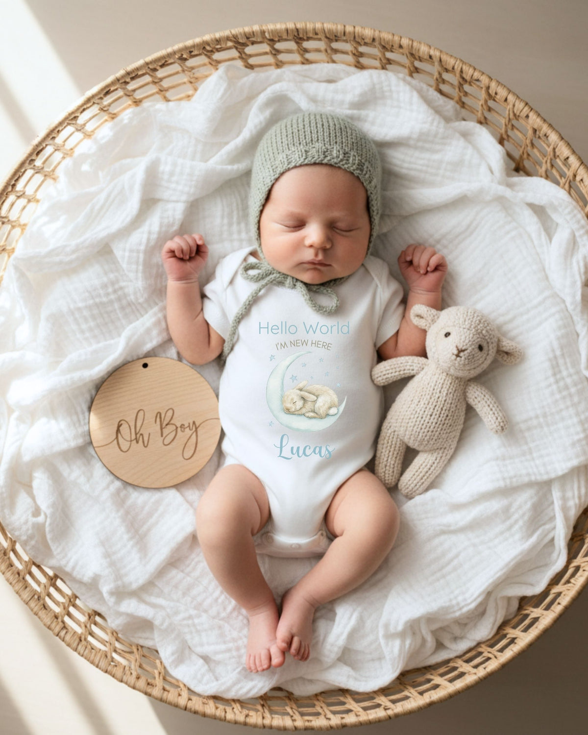 Personalised Moon Bunny Baby Outfit