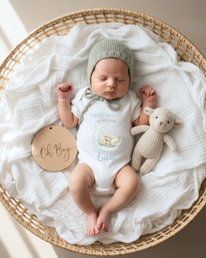 Personalised Moon Bunny Baby Outfit