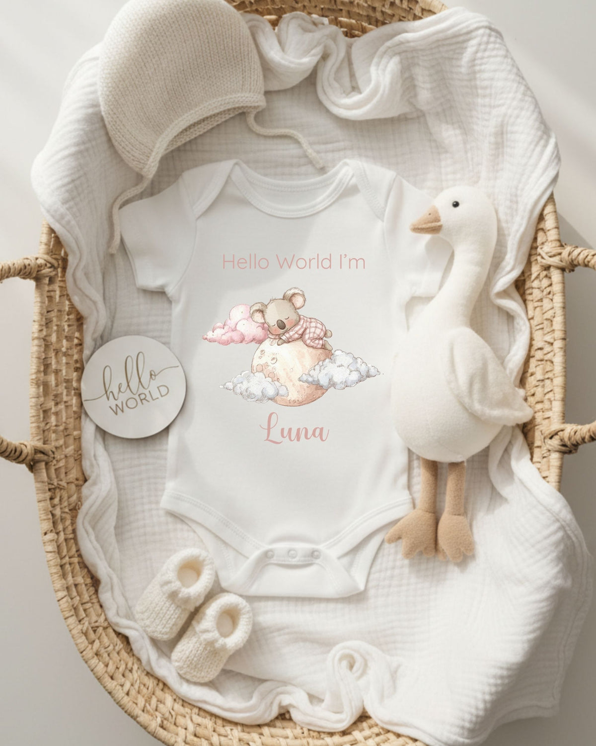 Personalised Moonbeam Koala Baby Outfit