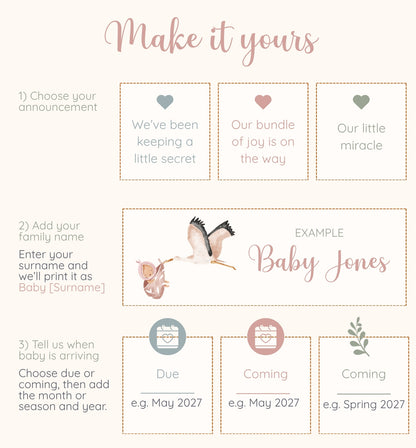 Little Beginnings Personalised Pregnancy Announcement