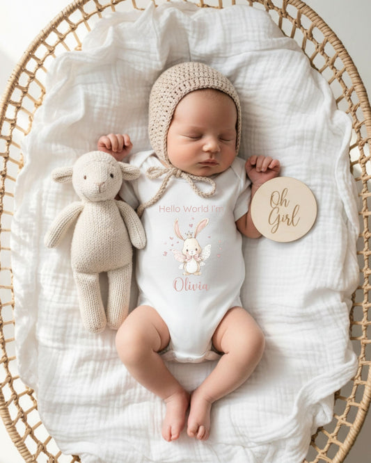 Personalised Fairy Bunny Baby Outfit