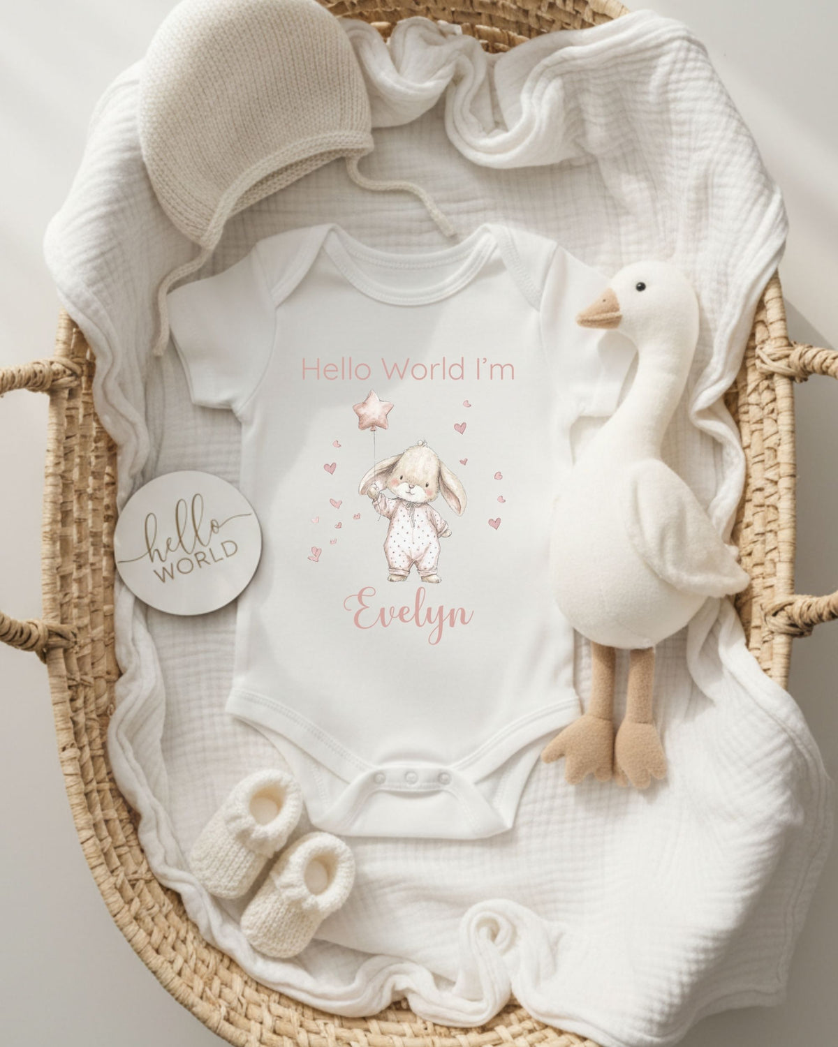Personalised Wish Upon a Star Bunny Baby Outfit