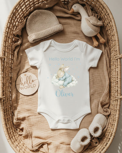 Personalised Dreaming Bunny Baby Outfit