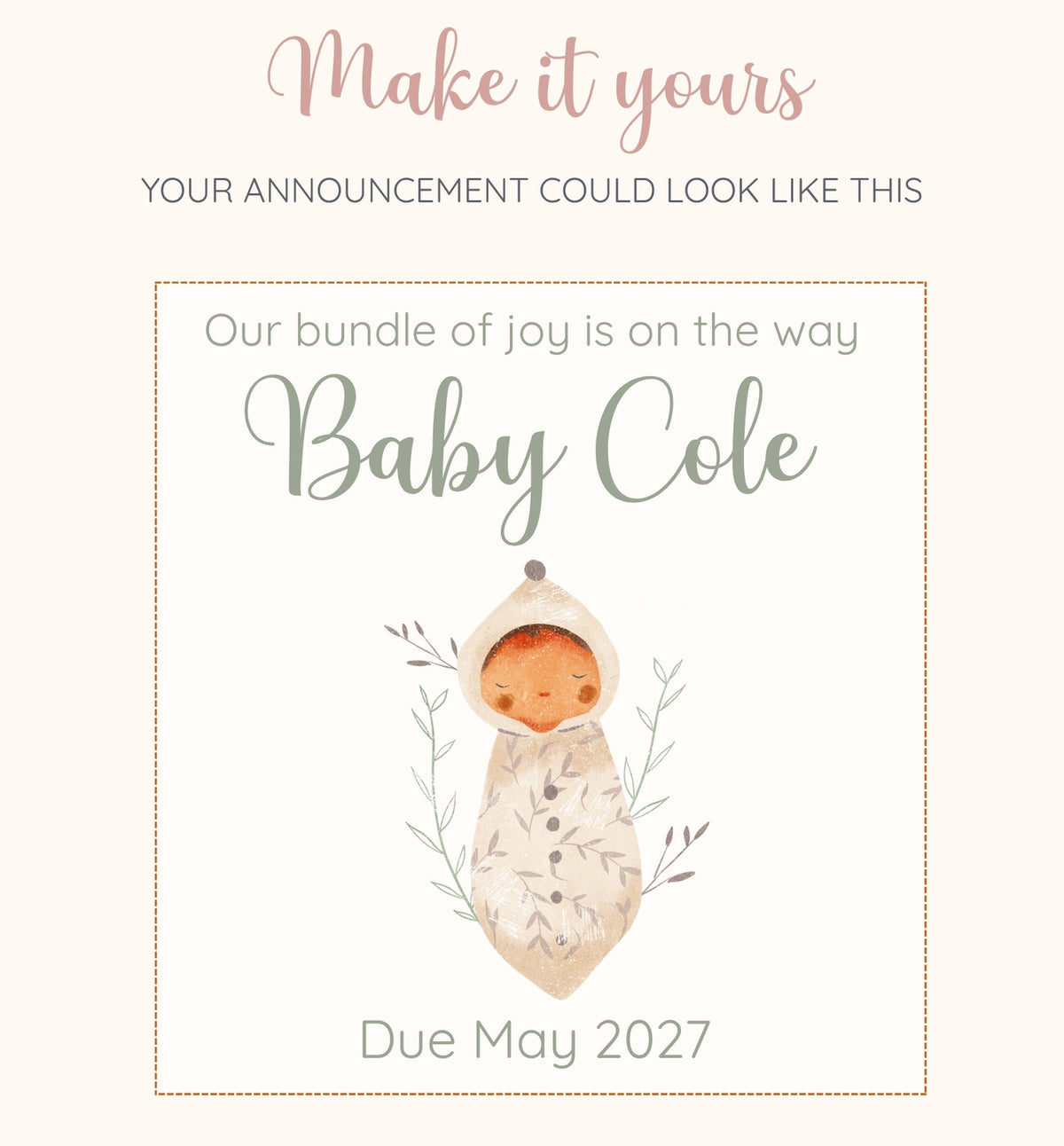 Little Dreamer Personalised Pregnancy Announcement