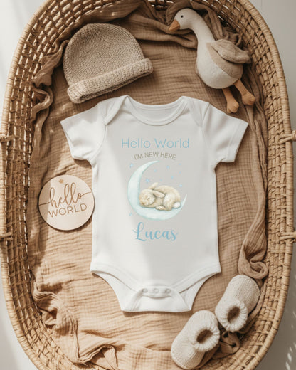 Personalised Moon Bunny Baby Outfit