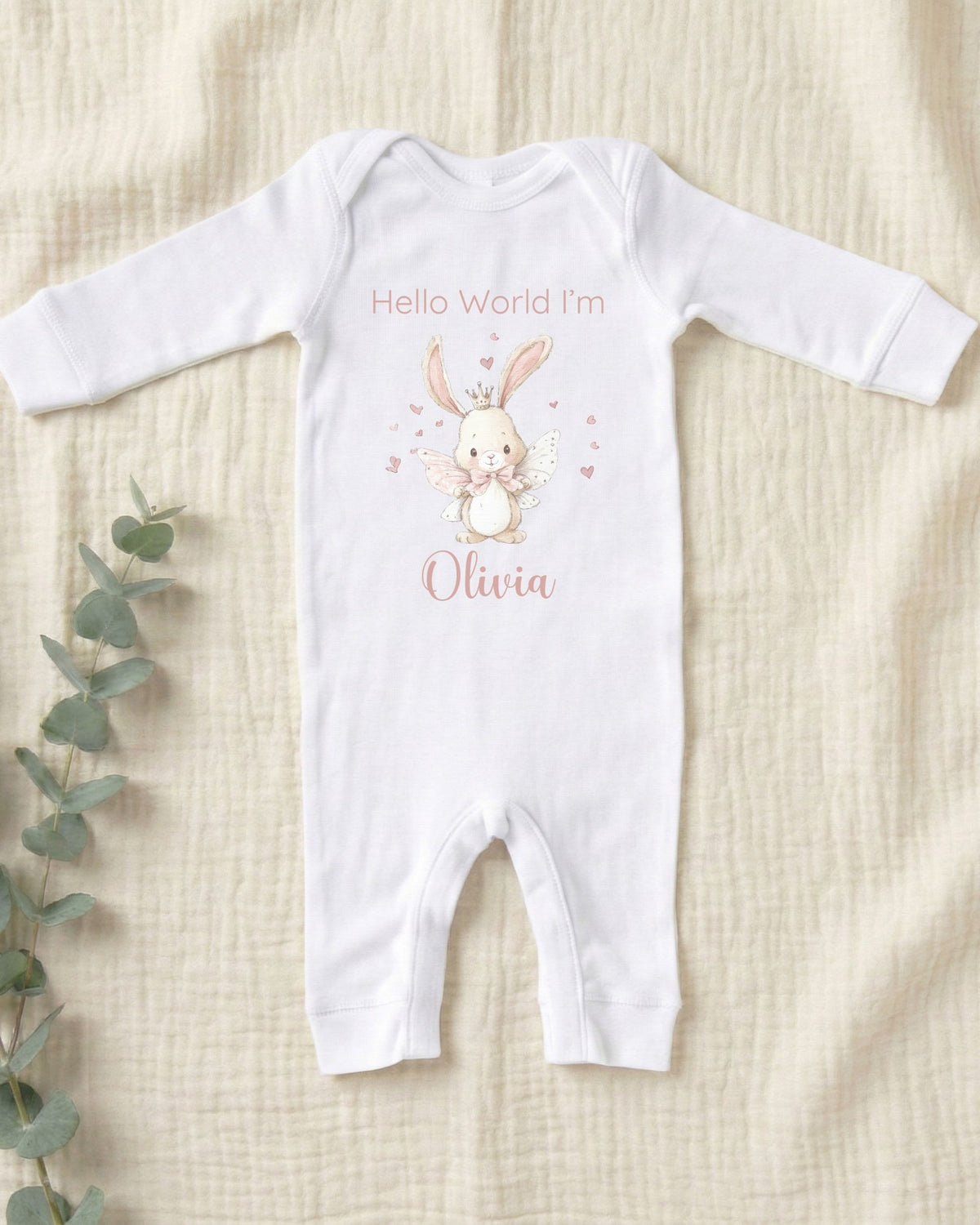Personalised Fairy Bunny Baby Outfit