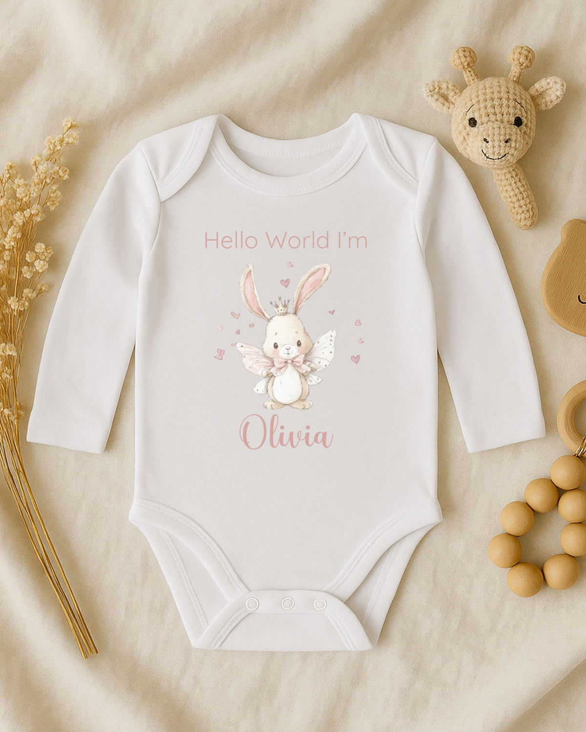 Personalised Fairy Bunny Baby Outfit
