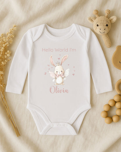 Personalised Fairy Bunny Baby Outfit
