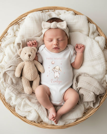 Personalised Wish Upon a Star Bunny Baby Outfit