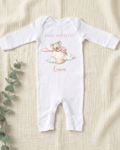 Personalised Moonbeam Koala Baby Outfit