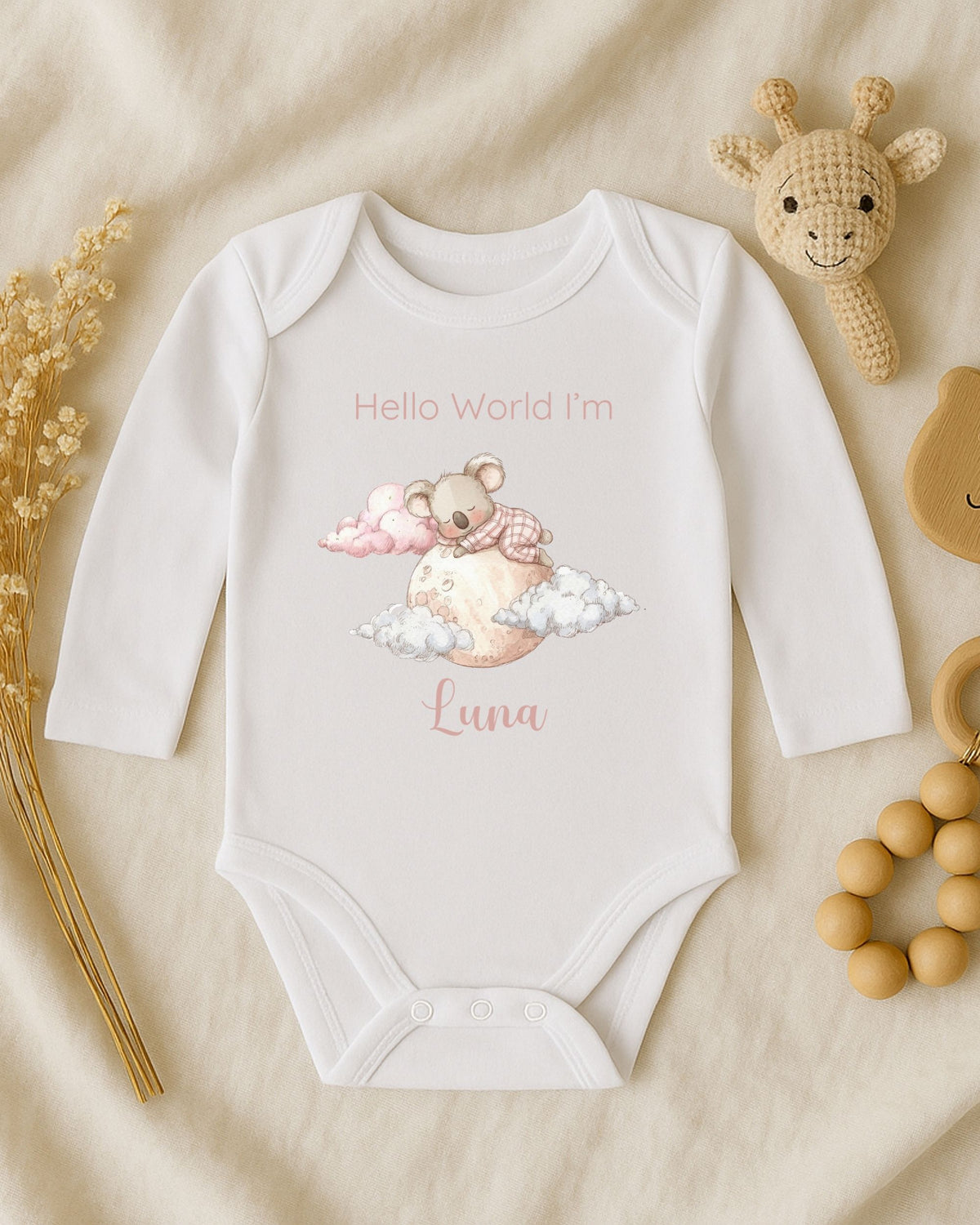 Personalised Moonbeam Koala Baby Outfit