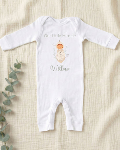 Personalised Little Miracle Baby Outfit