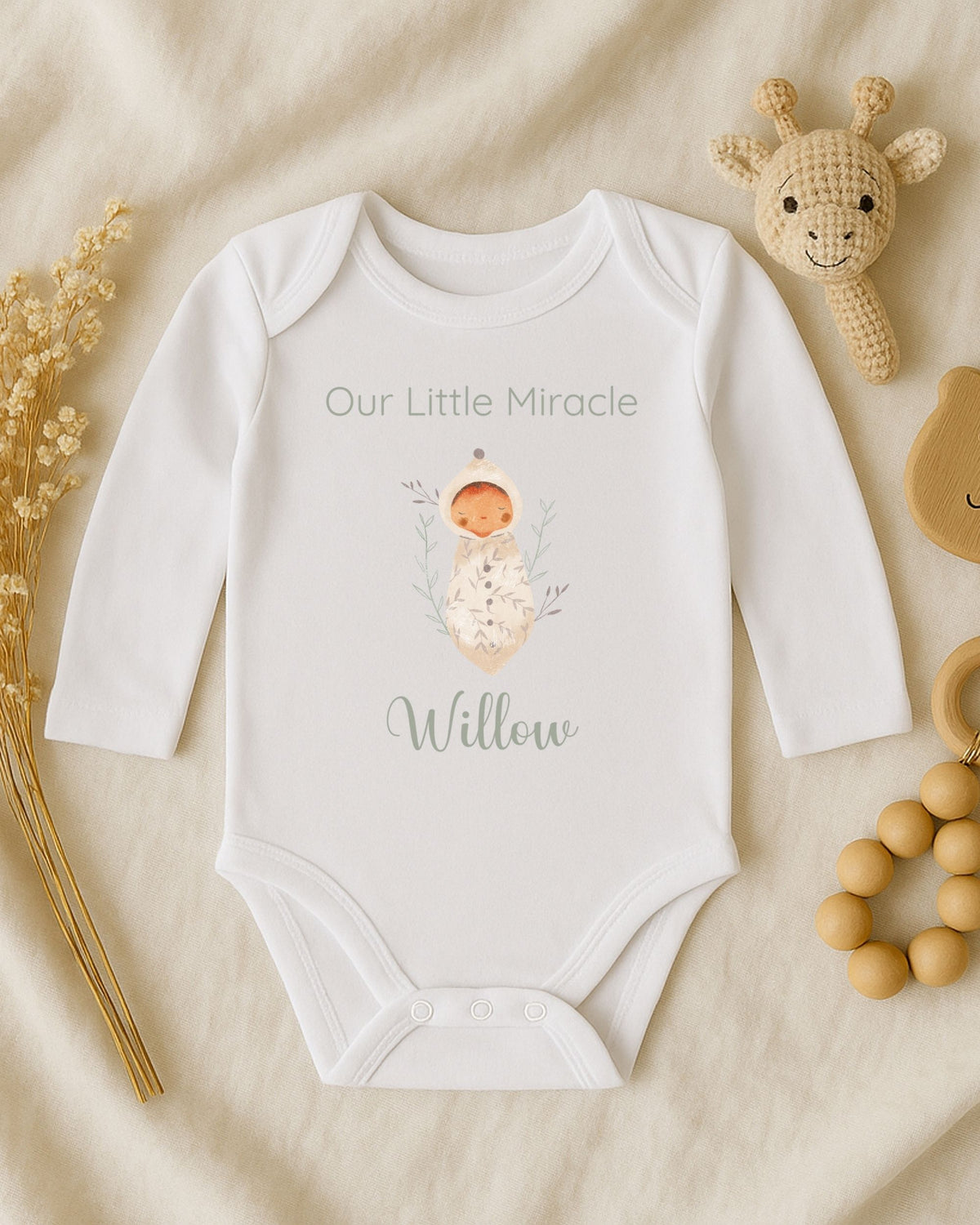 Personalised Little Miracle Baby Outfit