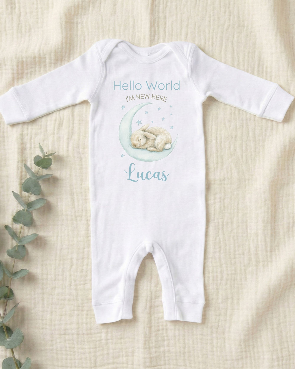 Personalised Moon Bunny Baby Outfit