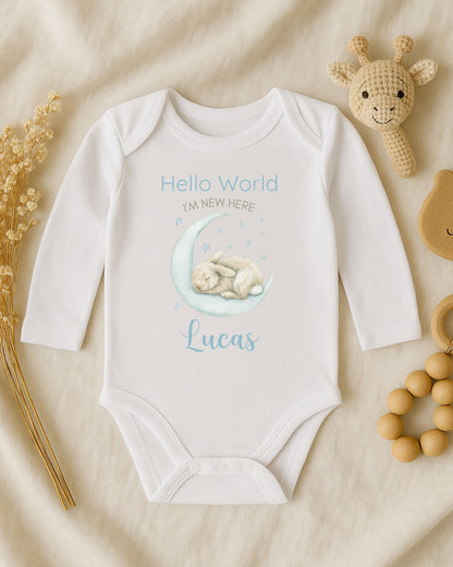 Personalised Moon Bunny Baby Outfit
